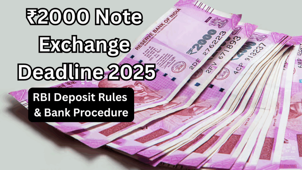 ₹2000 Note Exchange Deadline 2025 – RBI Deposit Rules & Bank Procedure